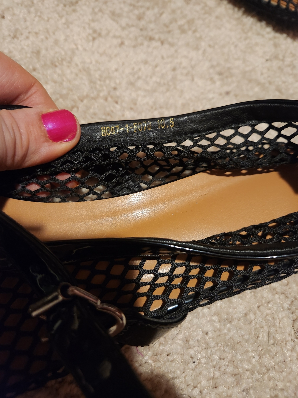 Black Mesh Mary Jane Flats - Women's Stylish Comfort - Picture 2 of 3